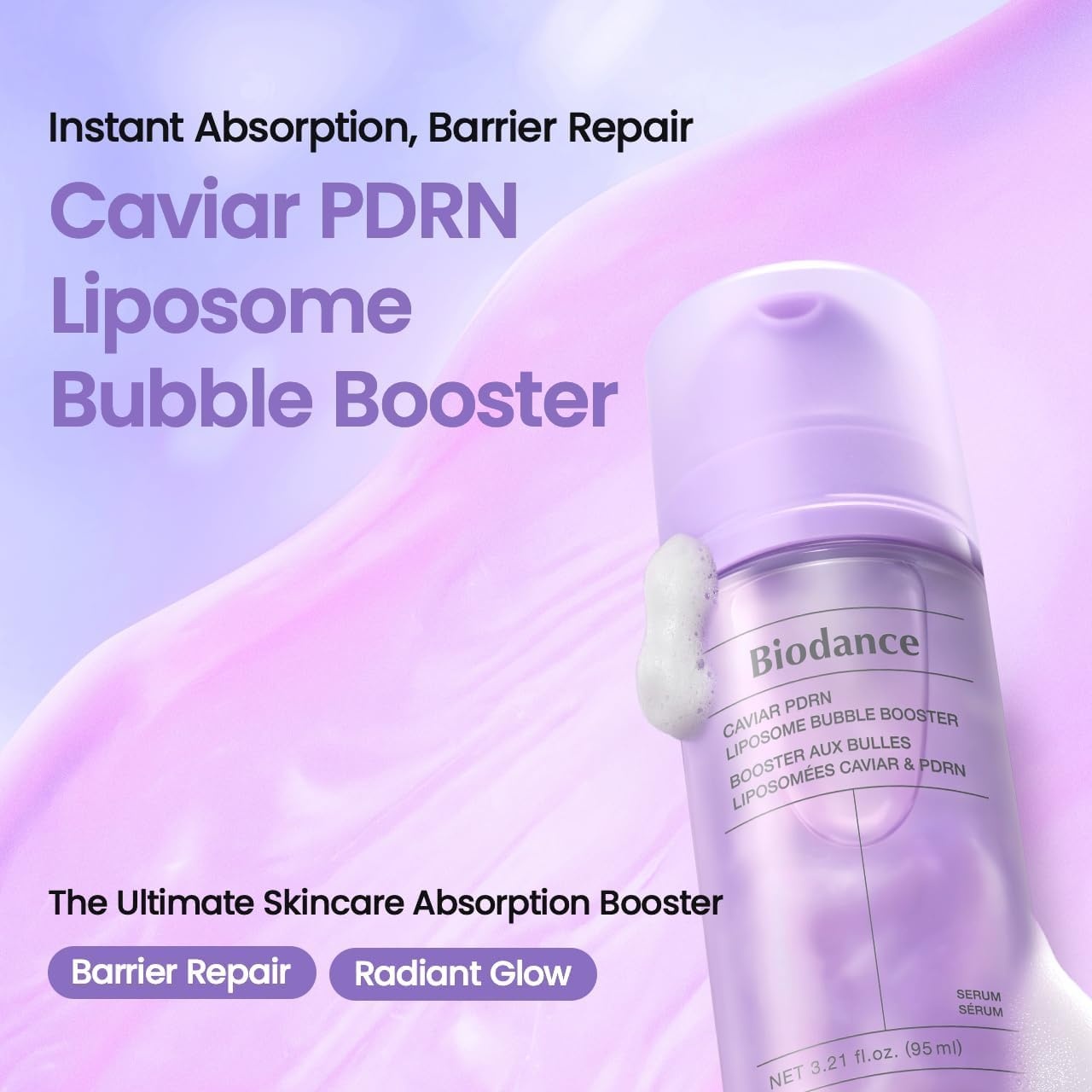 image:imageBIODANCE Collagen Peptide Liposome Bubble Booster MicroBubble Foam Essence for Elasticity and Plumping Hydration amp Skin Prep Boost Quick Morning Mask Korean Skin Care 321 floz MicroBubble Foam Essence for Elasticity amp Plumping Hydration amp Skin Prep Boost Quick Morning Mask Korean Skin CareCaviar PDRN