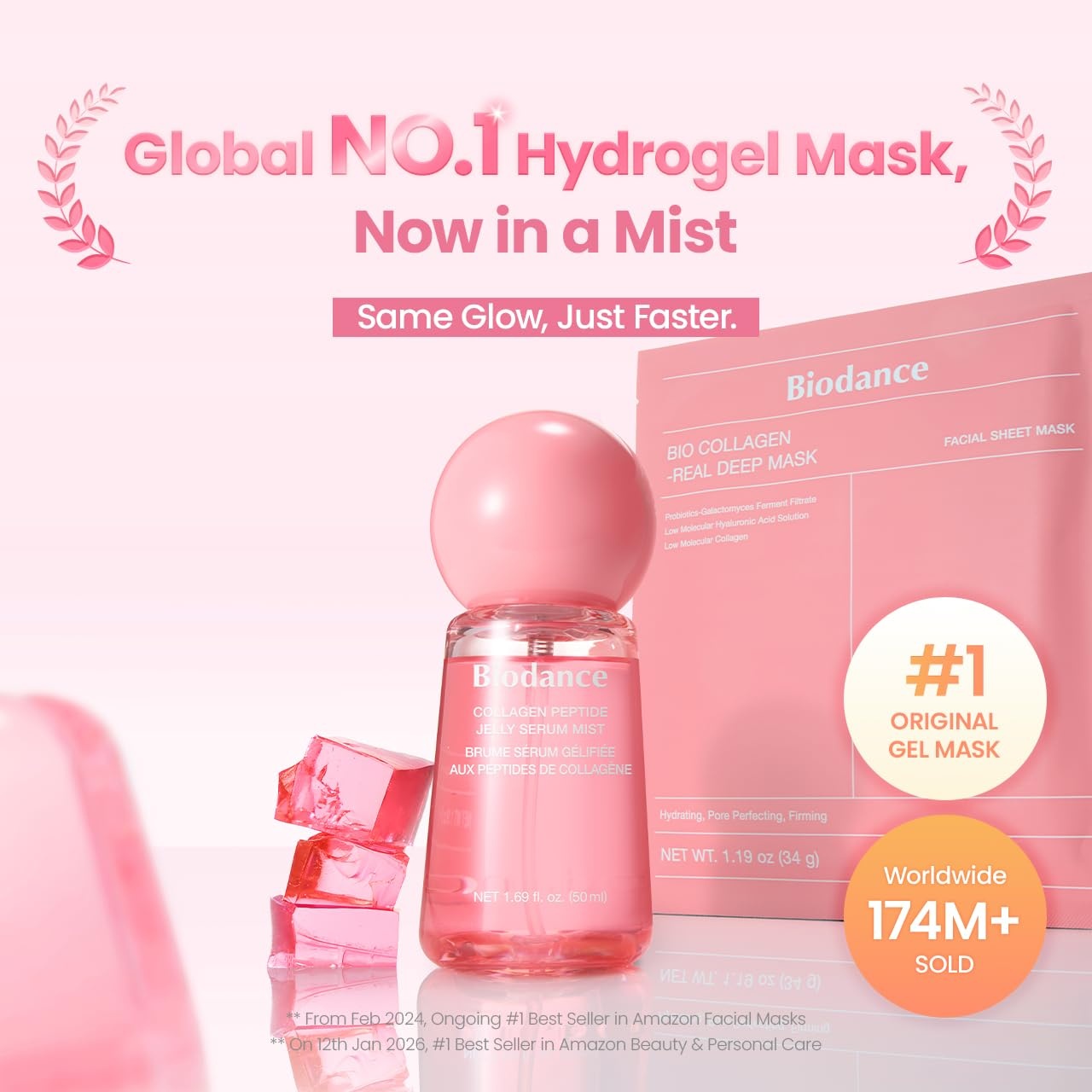 image:imageBIODANCE 247 Collagen Glow Set Collagen Peptide Jelly Serum Mist 169 floz amp BioCollagen Real Deep Mask 4 Sheets Sprayable Hydrogel amp Overnight Hydrating Face Mask for Firming amp Plumping