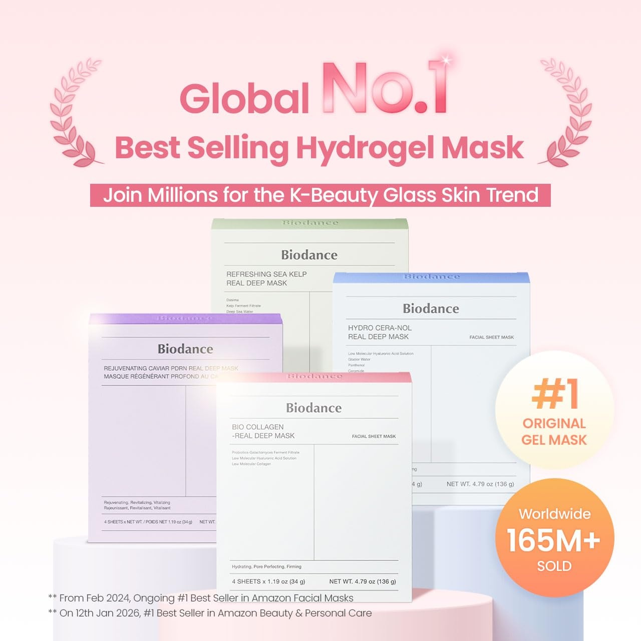 image:imageBIODANCE BioCollagen Real Deep Mask Hydrating Overnight Hydrogel Face Mask Pore Minimizing Elasticity Plumping Travel Essentials amp Self Care Gifts for Women Korean Skin Care 119oz34g x 4eaCollagen