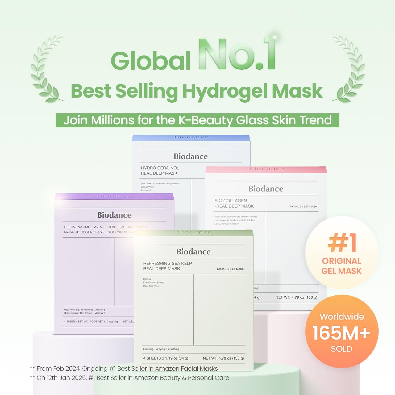 image:imageBIODANCE BioCollagen Real Deep Mask Hydrating Overnight Hydrogel Face Mask Pore Minimizing Elasticity Plumping Travel Essentials amp Self Care Gifts for Women Korean Skin Care 119oz34g x 4eaSea Kelp