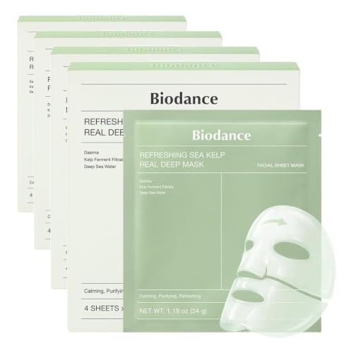 image:imageBIODANCE BioCollagen Real Deep Mask Hydrating Overnight Hydrogel Face Mask Pore Minimizing Elasticity Plumping Travel Essentials amp Self Care Gifts for Women Korean Skin Care 119oz34g x 4eaSea Kelp