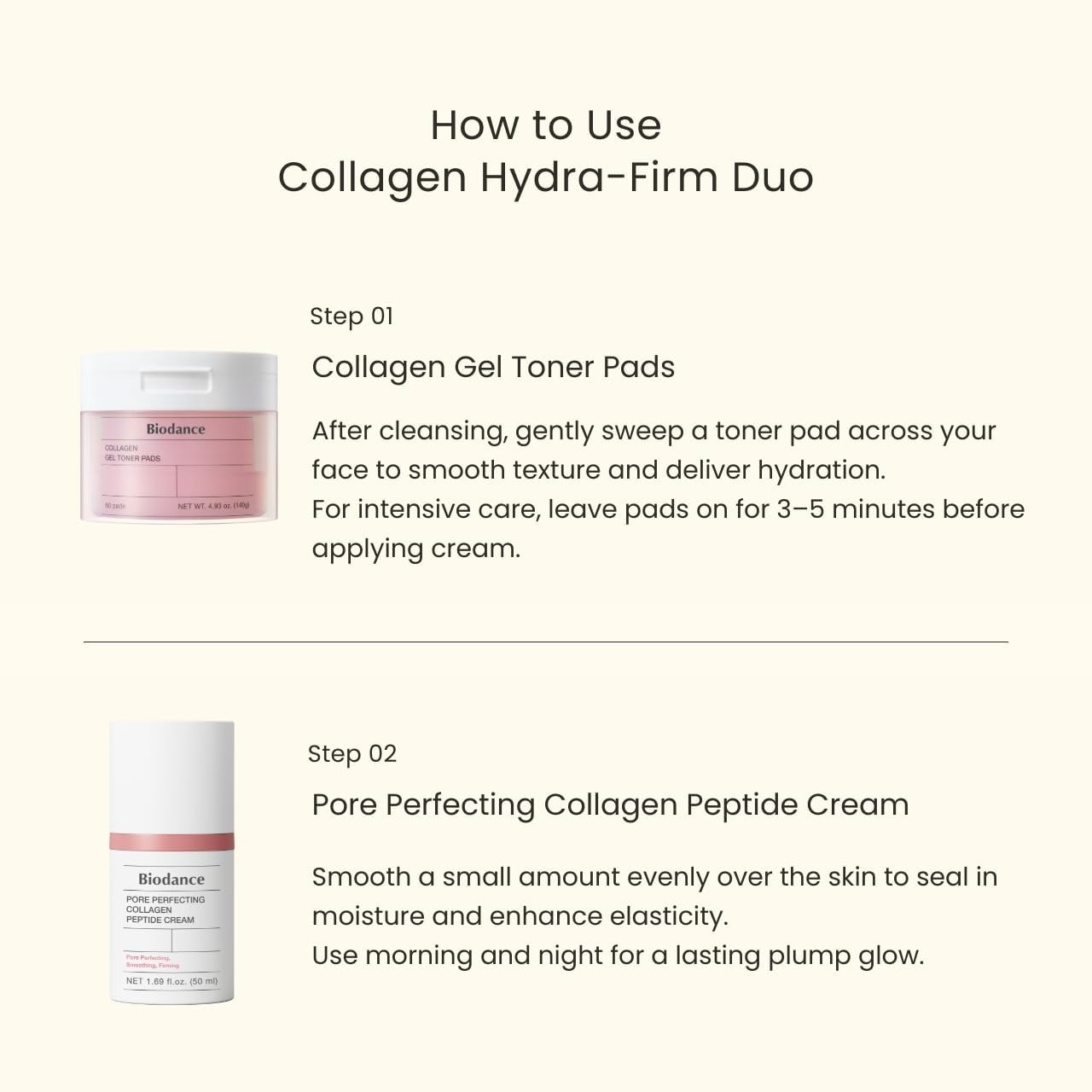 image:imageBIODANCE Collagen HydraFirm Routine Duo Collagen Toner Pads amp Facial Moisturizer Hydrating Firming Korean Skincare Routine Set for Glass Skin Korean Skin Care Skin Care Set