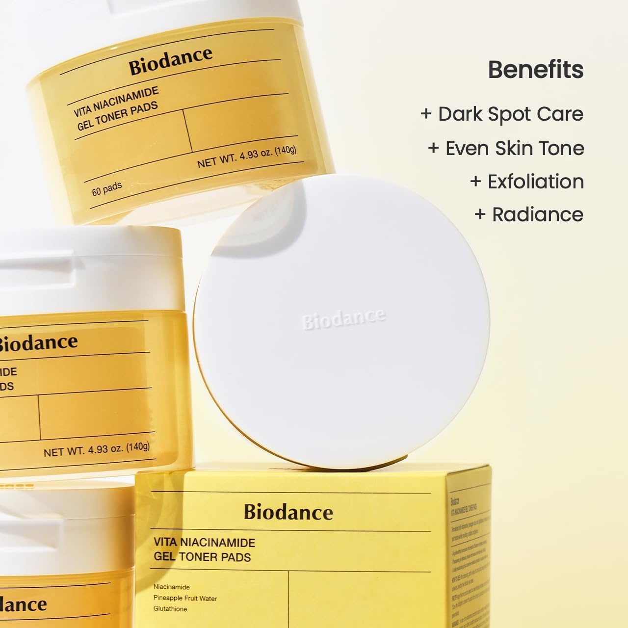 image:imageBiodance Brightening amp Calming Toner Pads Duo Set Vita Niacinamide amp Sea Kelp Dark Spot Correcting Sebum Control Korean Skincare Set for Face Korean Skin Care Skin Care Set