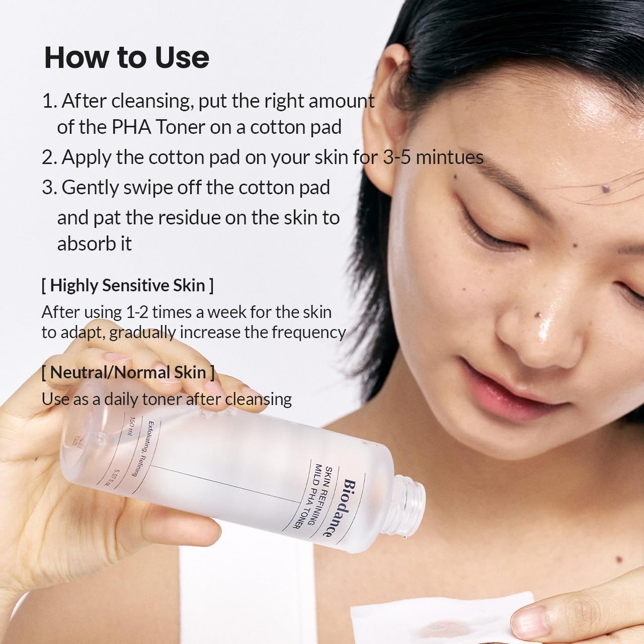 image:imageBiodance Skin Refining Mild PHA Toner Gentle Exfoliating Hydrating Face Toner for Sensitive Skin with Ceramides amp NMF Korean Skin Care 507 floz150ml
