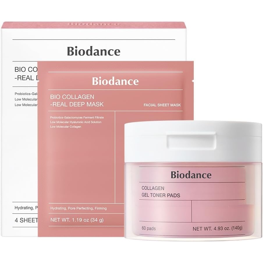 image:imageBIODANCE Collagen Day amp Night Gel Duo BioCollagen Mask amp Toner Pads Set Korean Skincare Set Pink Duo for Firming Plumping Hydrating Glass Skin Korean Skin Care Skin Care Routine Set