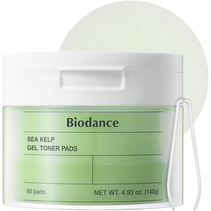 Biodance Sea Kelp Gel Toner Pads, Calming Toner Pads for Sensitive Skin, Oil & Sebum Control, Refreshing Blemish Care, Pre-Soaked Pads, Korean Skin Careㅣ60 Pads(Sea Kelp)