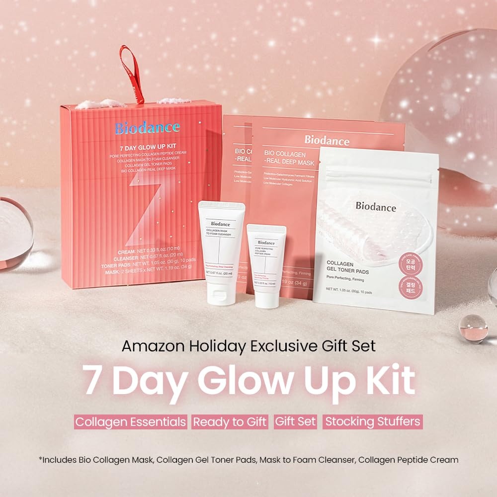 image:imageBIODANCE 7 Day Glow Up Kit Collagen Gift Set for GlassSkin Korean Skin Care with Cleanser Toner Pads Moisturizer Gel Masks AllinOne Skin Care Set Mothers Day Gifts