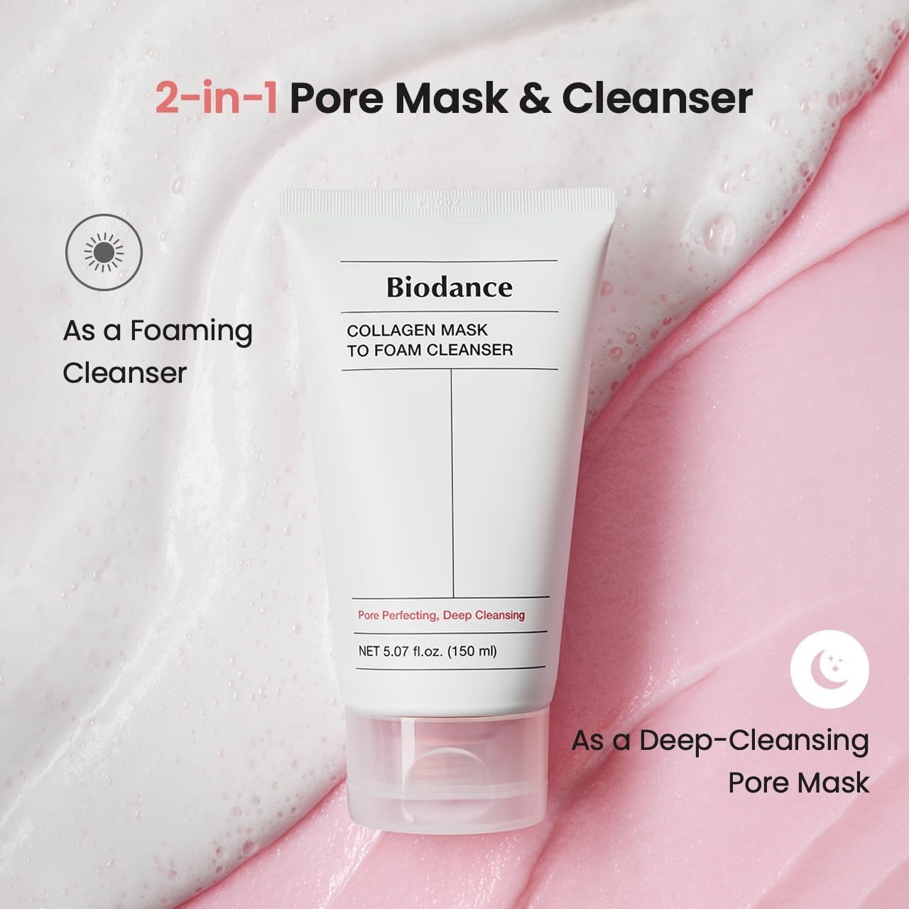 image:imageBIODANCE Collagen Cleansing Duo 2in1 Pore Mask to Foam Cleanser amp Gentle Cleansing Oil Set Facial Wash and Makeup Remover for Sensitive Skin Korean Skin Care Skin Care Set