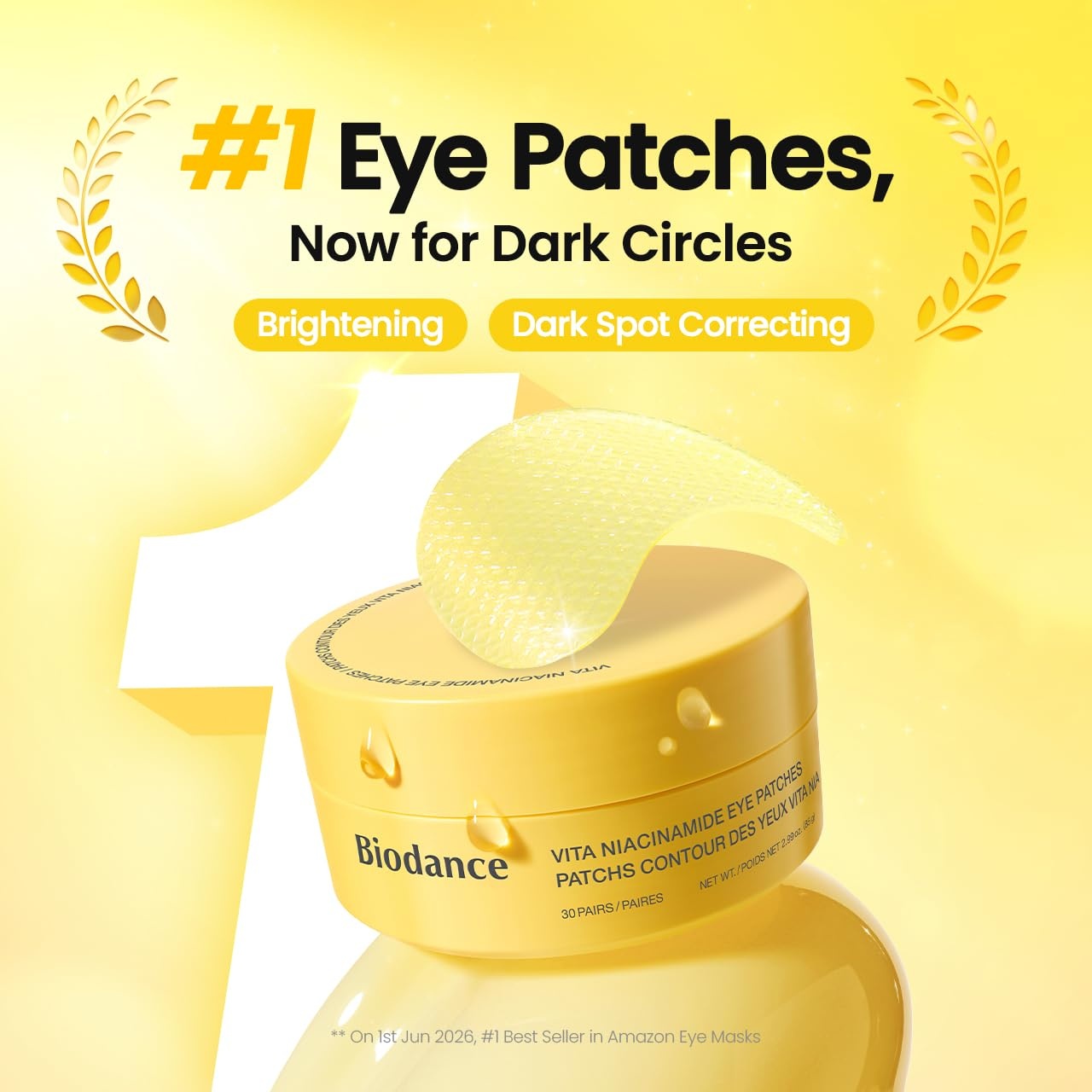 image:imageBIODANCE Hydrogel Eye Patches for Under Eye Vita Niacinamide 60 Count Dull Spot Patches for Face amp Uneven Skin Tone Travel Essentials Self Care Gifts for Women Korean Skin CareVita