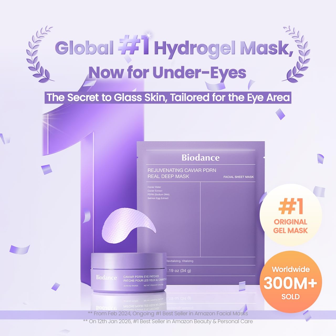 image:imageBIODANCE Hydrogel Eye Patches for Under Eye Vita Niacinamide 60 Count Dull Spot Patches for Face amp Uneven Skin Tone Travel Essentials Self Care Gifts for Women Korean Skin CareCaviar PDRN
