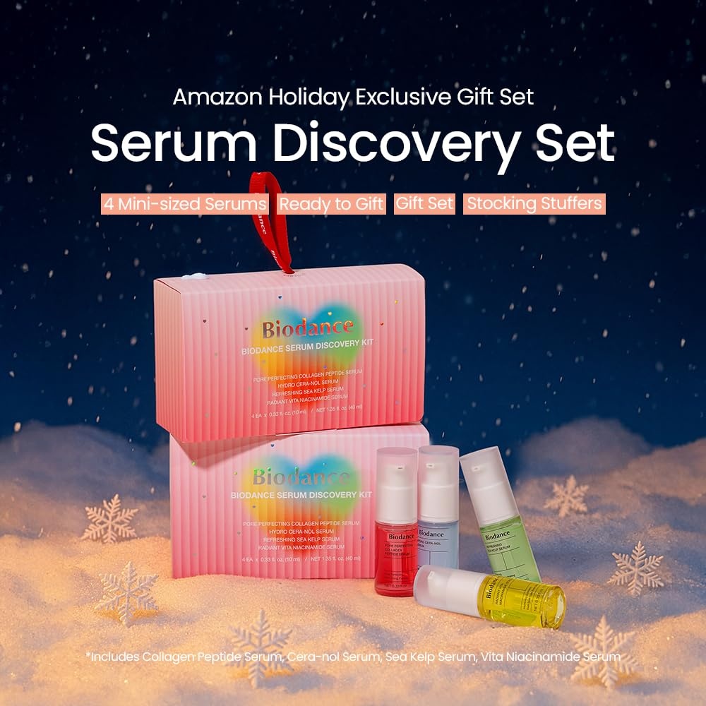image:imageBIODANCE Serum Discovery Set 4 Mini Serums Set Korean Skin Care with Collagen Peptide Ceramide Panthenol Sea Kelp Vitamin C Niacinamide Skin Care Set 10ml x 4 Serums
