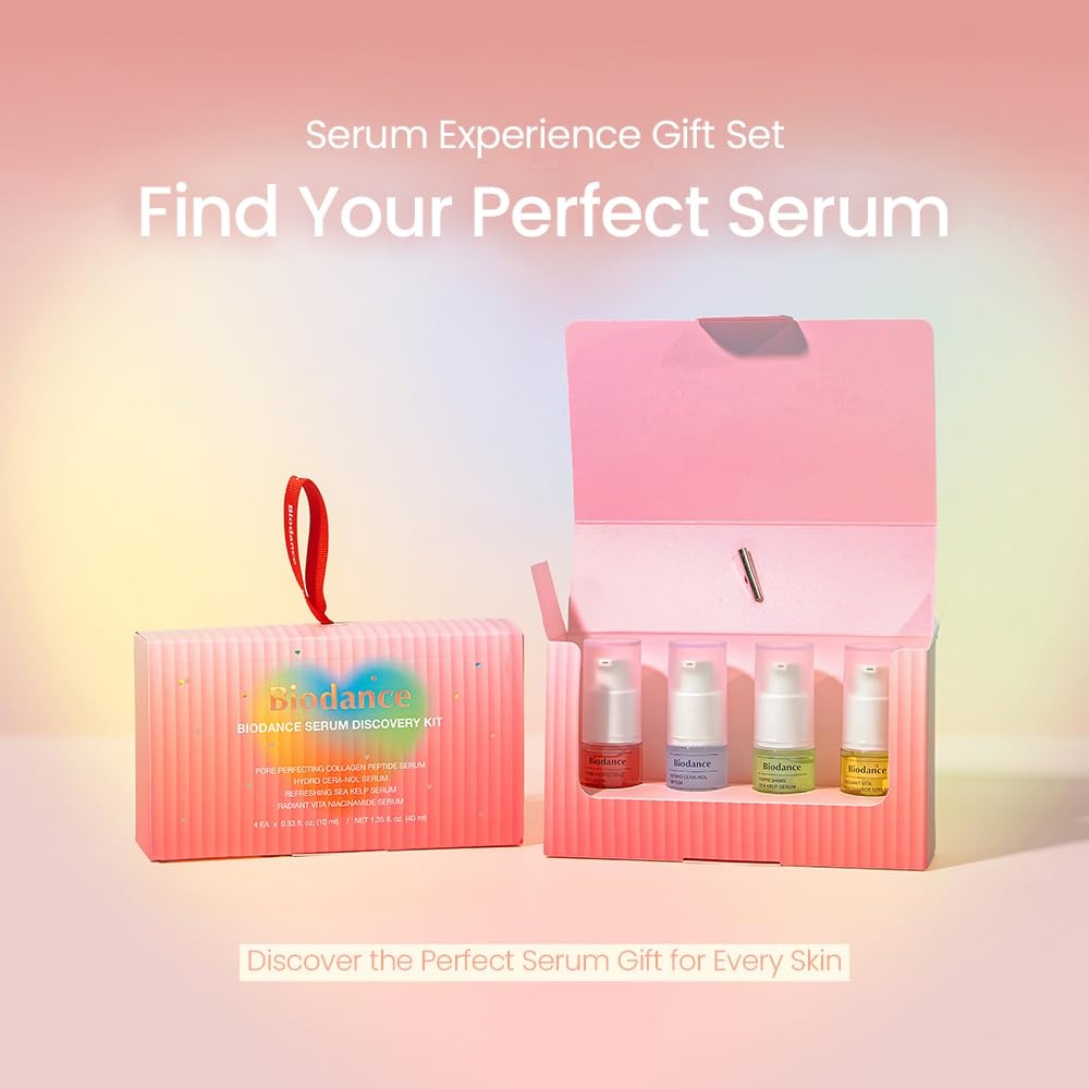 image:imageBIODANCE Serum Discovery Set 4 Mini Serums Set Korean Skin Care with Collagen Peptide Ceramide Panthenol Sea Kelp Vitamin C Niacinamide Skin Care Set 10ml x 4 Serums