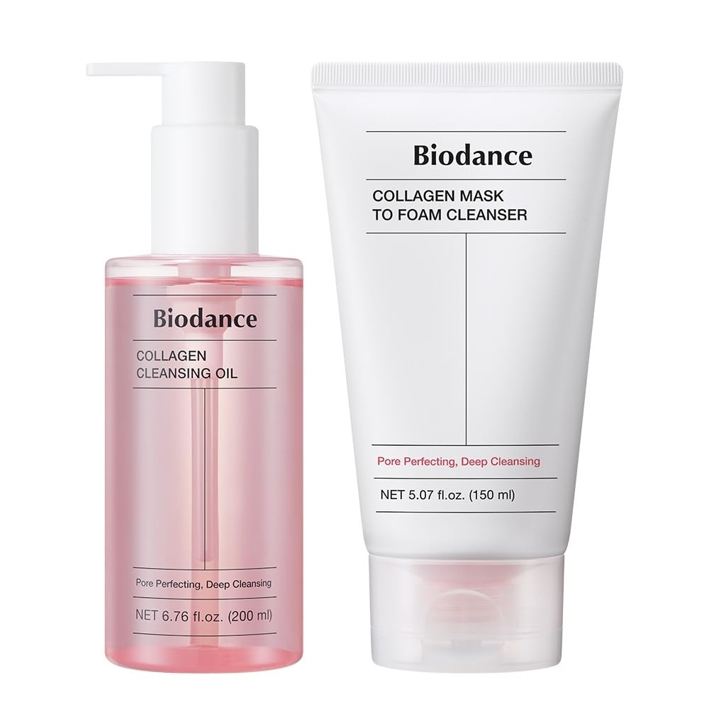 image:imageBIODANCE Collagen Cleansing Duo 2in1 Pore Mask to Foam Cleanser amp Gentle Cleansing Oil Set Facial Wash and Makeup Remover for Sensitive Skin Korean Skin Care Skin Care Set