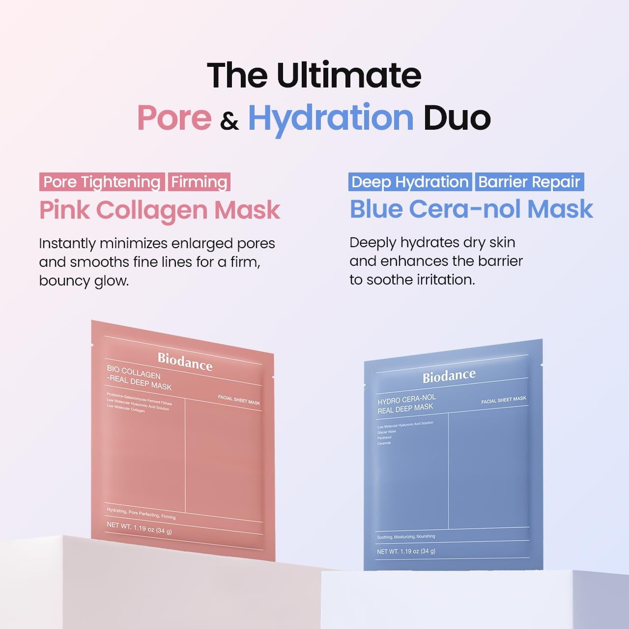 image:imageBIODANCE Best Mask Duo BioCollagen amp Ceramide Panthenol Real Deep Mask Set Firming Hydrating Face Mask Bundle for Glass Skin Korean Skincare Set Korean Skin Care Facial Mask Set