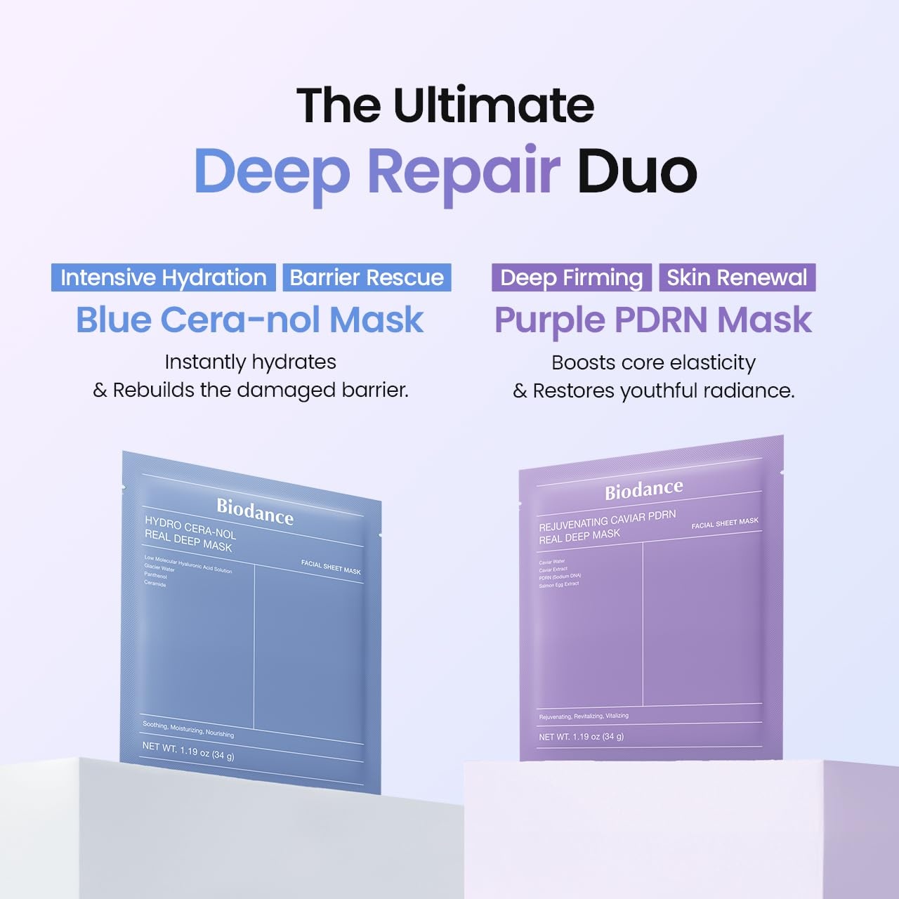 image:imageBIODANCE Barrier Rescue Duo Caviar PDRN amp Ceramide Panthenol Real Deep Overnight Gel Mask for Hydrating Plumping for Glass Skin Korean Skin Care Skin Care Set