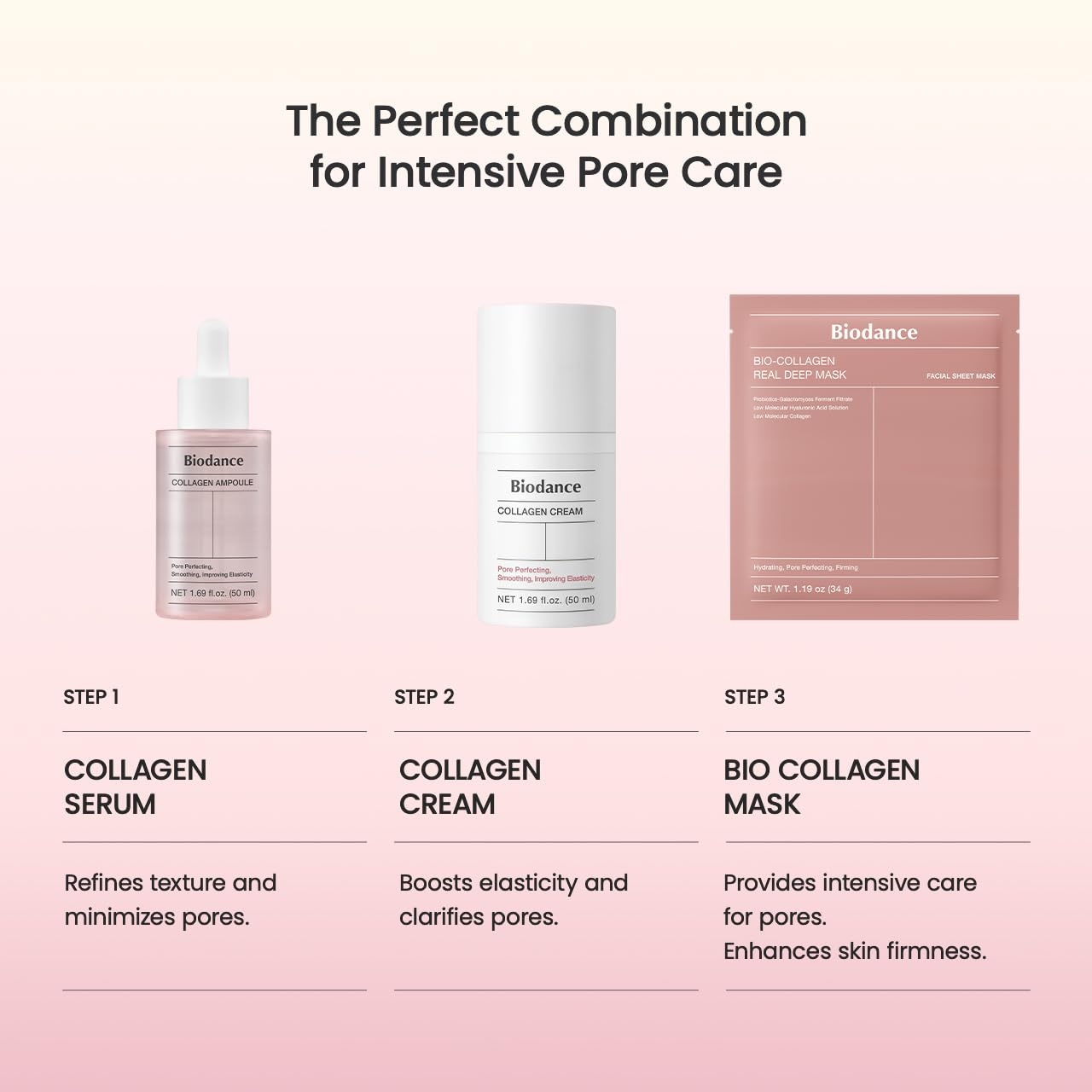 image:imageBIODANCE Collagen Glass Skin Duo Collagen Real Deep Mask amp Pore Perfecting Peptide Cream Bundle for Plumping Hydration Firming Korean Skin Care Skin Care Set
