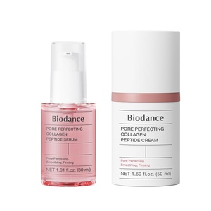 BIODANCE Collagen Plumper Duo: Pore Perfecting Collagen Peptide Serum & Facial Moisturizer, Korean Skincare Set for Plumping Glass Skin, Korean Skin Care, Skin Care Set